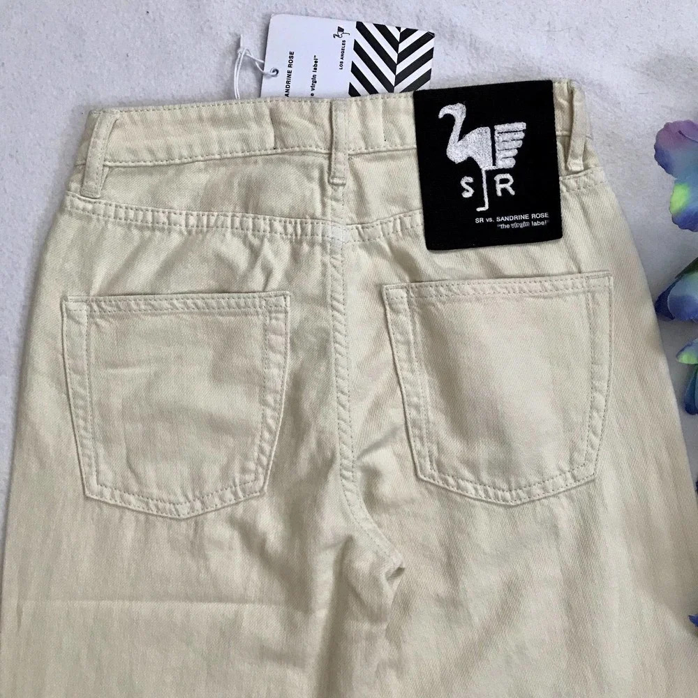 Free People Sandrine Rose NWT Cream Mid Rise Ankle Jeans Women 24 - Picture 6 of 9